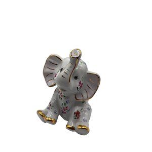 Formalities Colorful Elephant Figurine Flowers